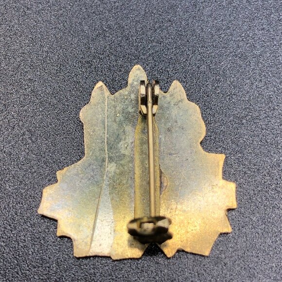 Christmas Candle Pin Vintage Lapel Three Candles Holly Berries Gold Tone - Picture 2 of 4